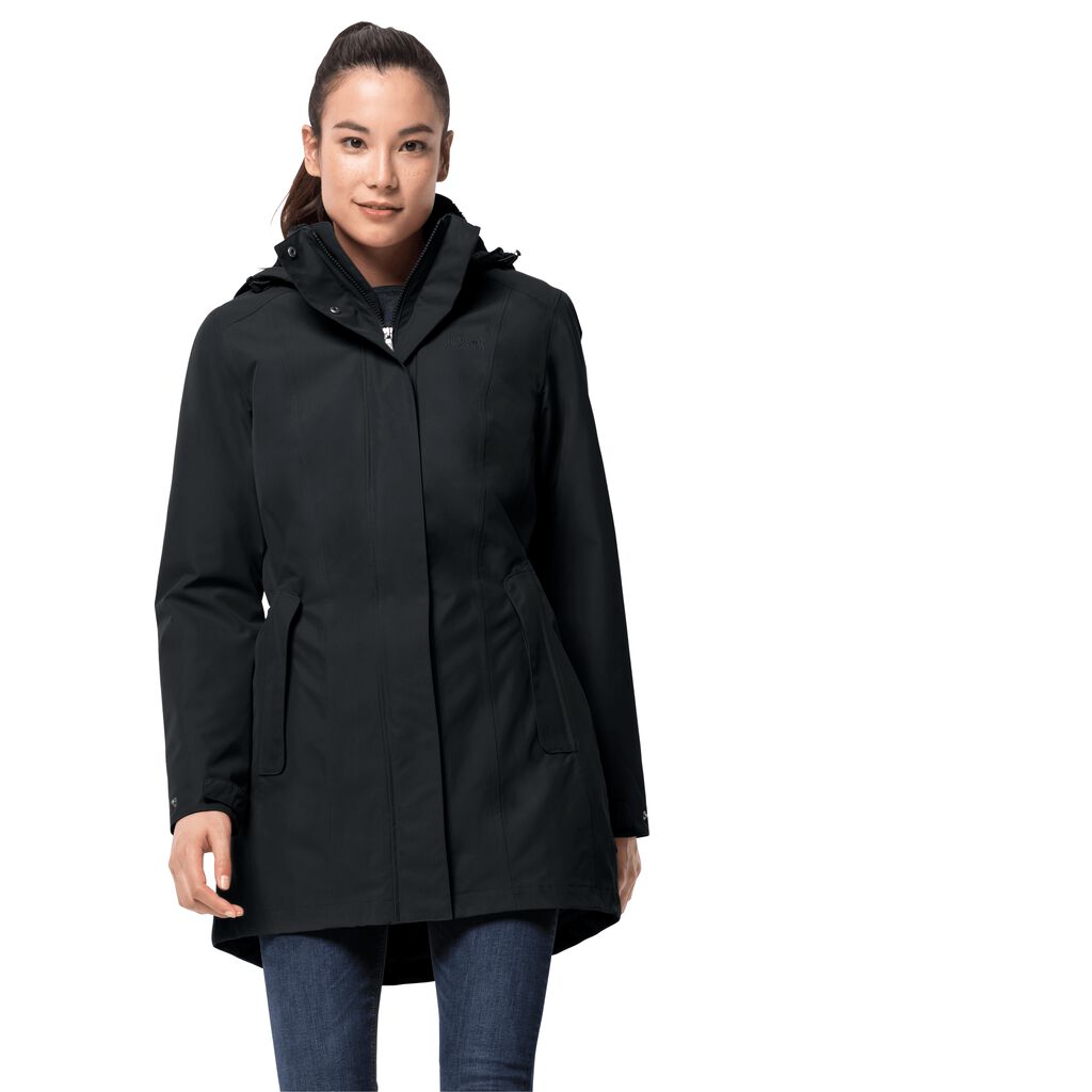 Jack Wolfskin MADISON AVENUE αδιάβροχο μπουφάν γυναικεια μαυρα | GR0251535